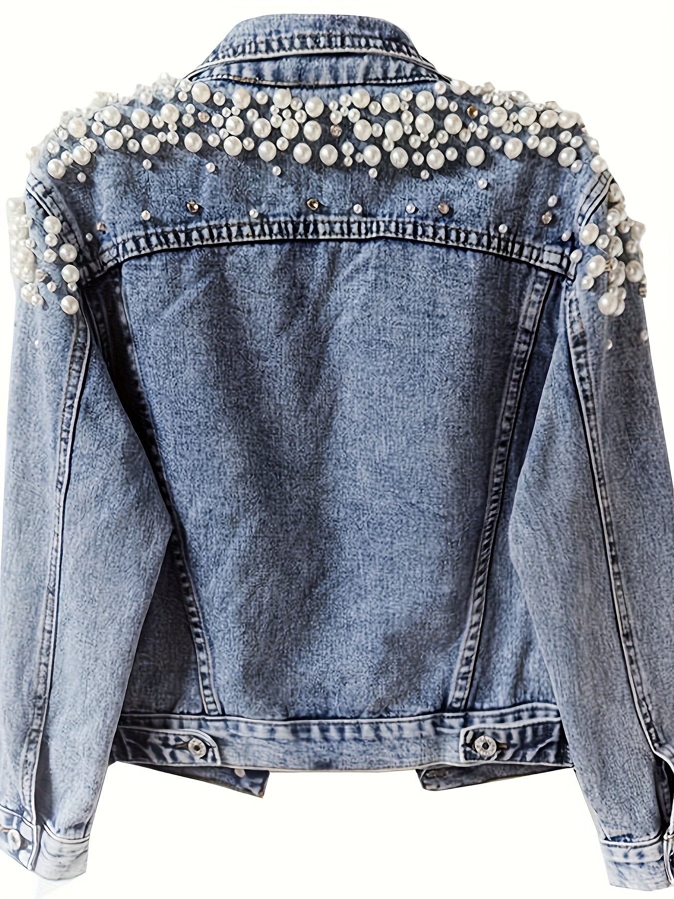 Bright Steel Blue Denim Denim Jacket - product view 12