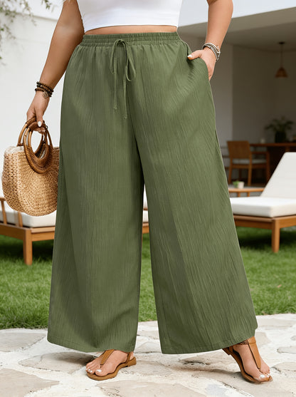 Women's 2pack Black + White Pleated Wide-Leg Pants - product view 9
