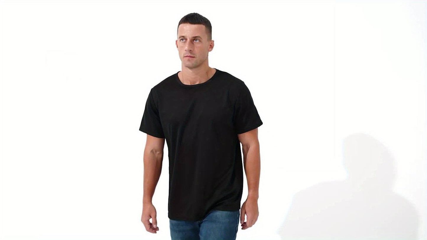 Men's Solid Color Performance T-Shirt - Crew Neck