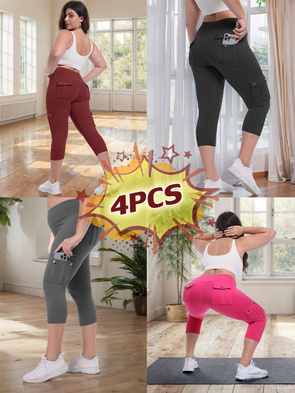 Women's Black/Pink/Blue/Rose Polyester High-Waist Leggings - product view 27