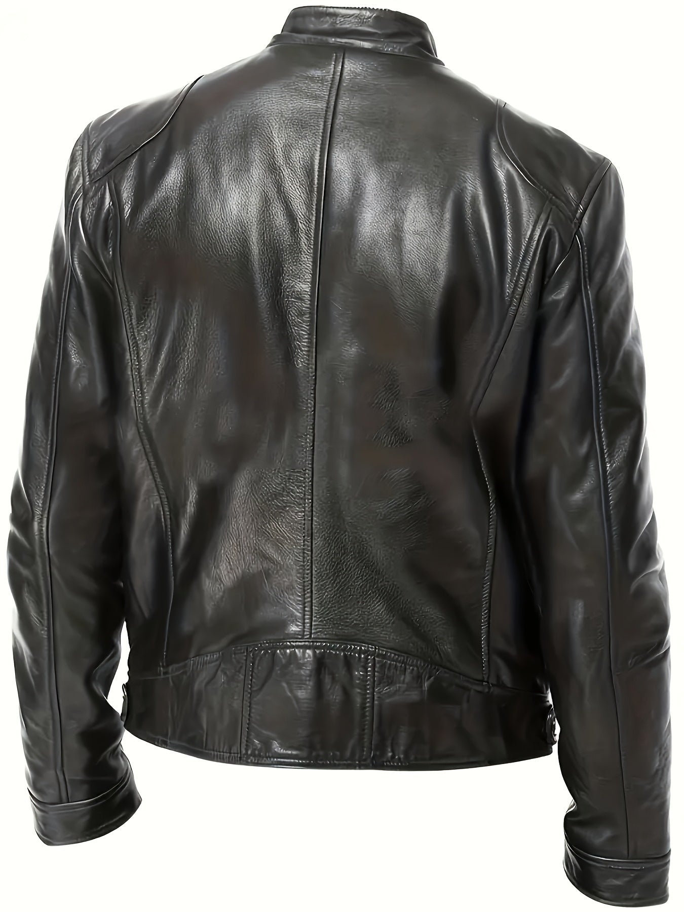 2026 Men'S Stand Up Collar Jacket, Spring And Autumn New Motorcycle Jacket, Stitched Details, Fashionable And Avant-Garde Casual Style Jacket, Retro Motorcycle Outfit, Handsome And Versatile, Worry Free Day And Night Temperature Difference
