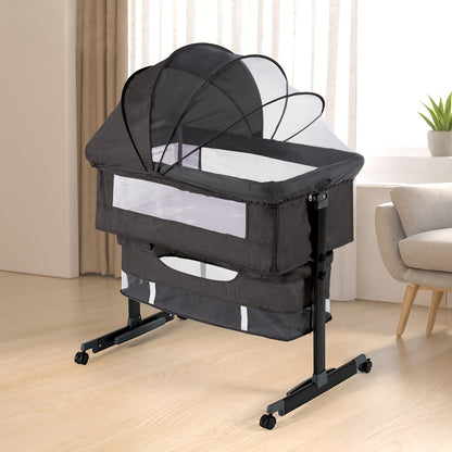 Baby Cradle, Bedside Crib, Foldable Portable Bedside Baby Cradle.New Model Baby Cradle Suitable for Both Boys And Girls. Stable And Not Prone to Tipping Over.Gifts for Family, Product Weight 16 Lbs, Applicable Infant Weight Limit 33 Lbs