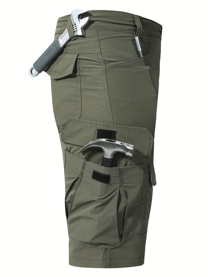 Plus Size Men's Outdoor Multi-pocket Tactical Overalls Shorts Are Suitable for Outdoor Activities Such As Mountaineering, Fishing And Camping., PLUS SIZE