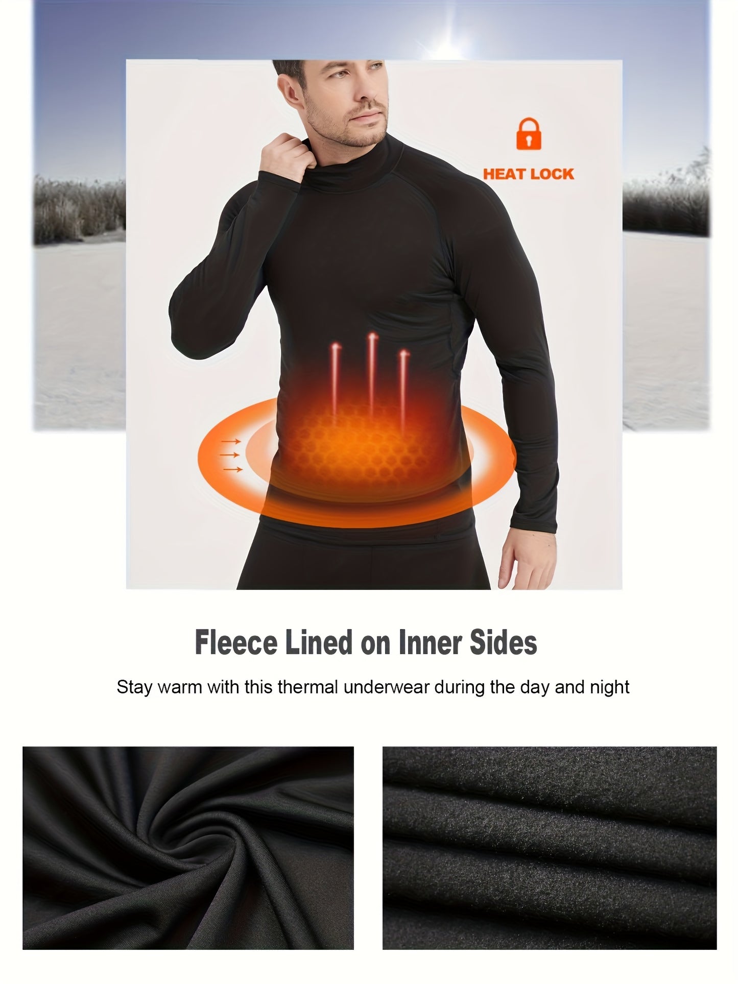 5pcs Men'S Thermal Round-Neck Shirt Set Long-Sleeve Compression Shirt Fleece-Lined Base Layer Sports Top Fitness Set, 2026, Valentine'S Day, Gifts