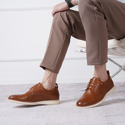 Men'S Formal & Business Oxfords - Lace-Up Derby Shoes, Slip-Resistant Rubber Sole, Low-Top Closure, All-Season Formal & Casual Shoes for Office, Weddings, Events - Brown Dress Shoes for Men, Fancy Dress Shoes for Mens, Casual Dress Shoes for Men
