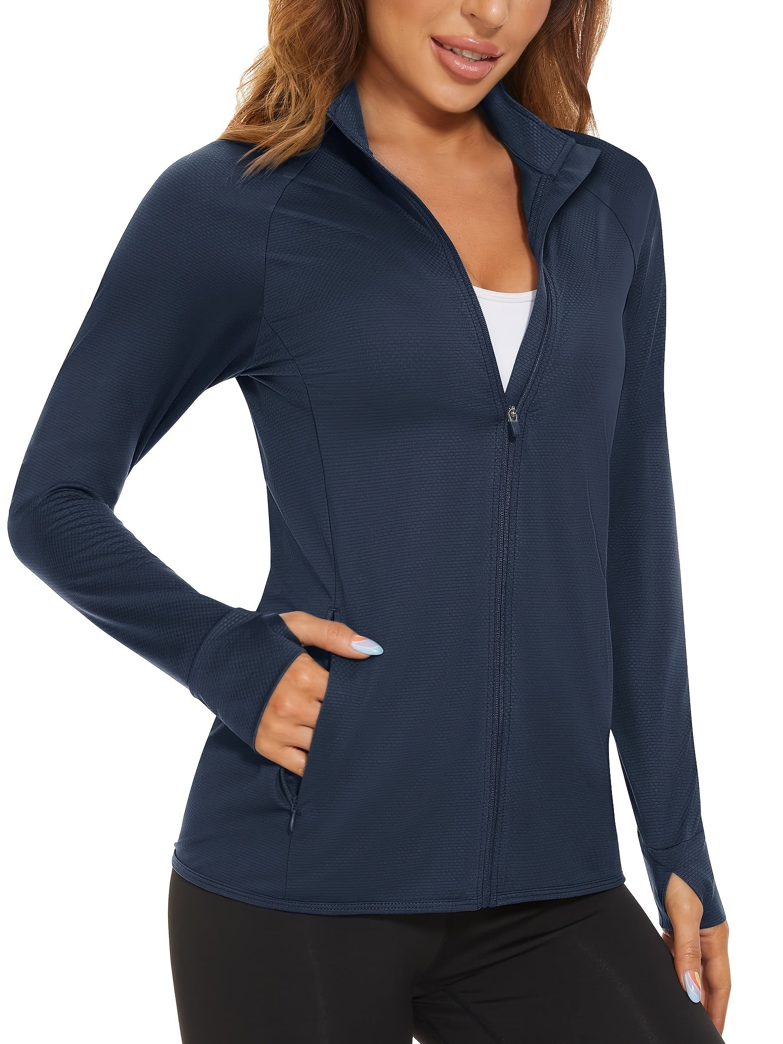 Women's Pink Lace Zip-Up Long-Sleeve Jacket - product view 3