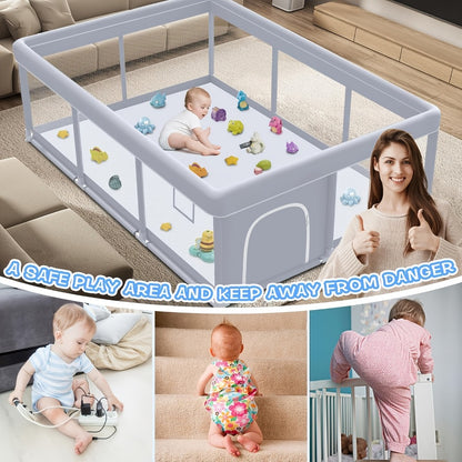 Baby Playpen - Breathable Inch Pens Metal