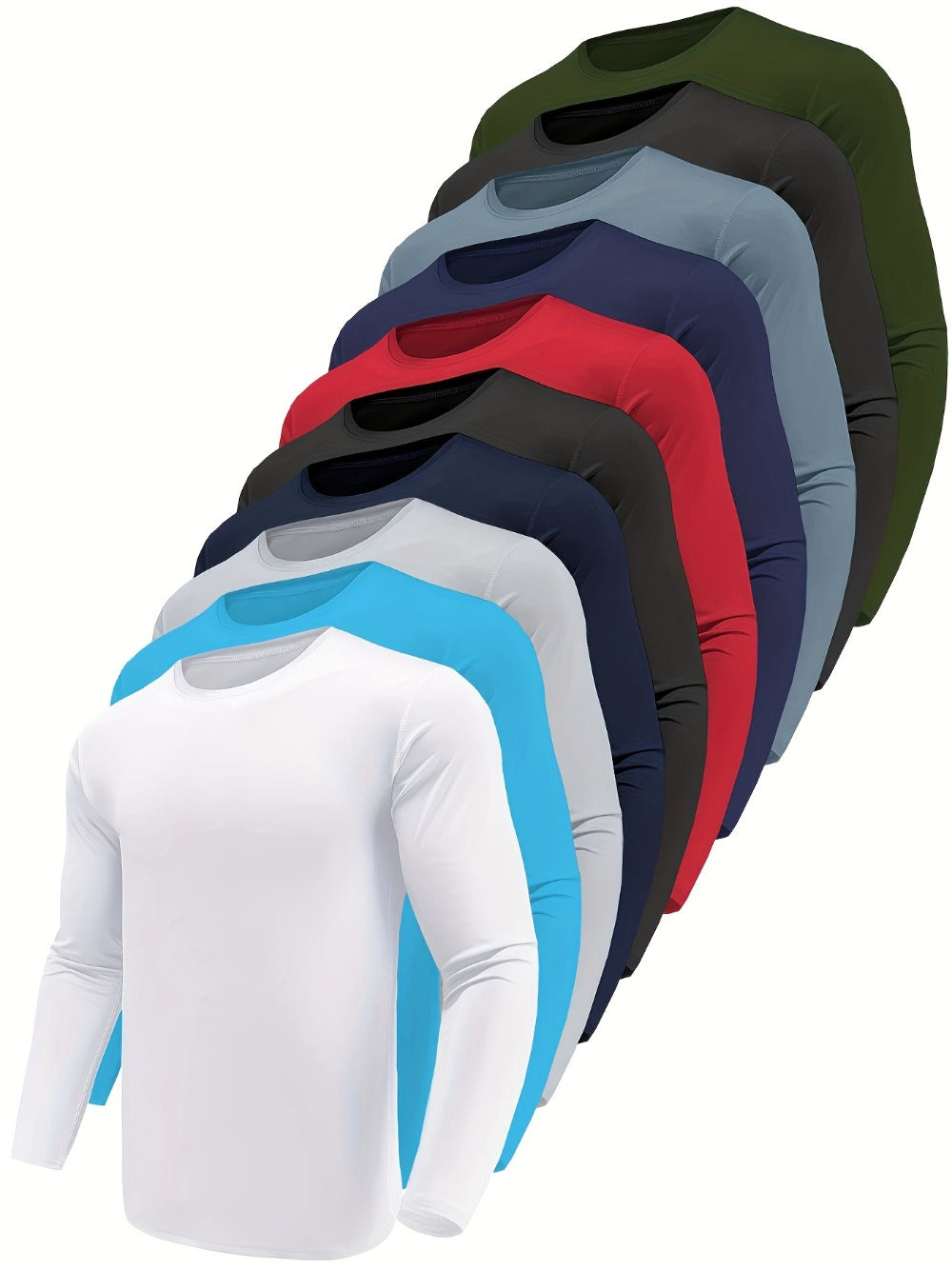 Men's Performance T-Shirt - Crew Neck Long Sleeve Streetwear Style