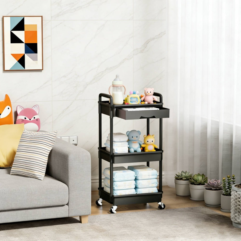 Nursery Storage Cart - Mobile 3-Tier Organizer