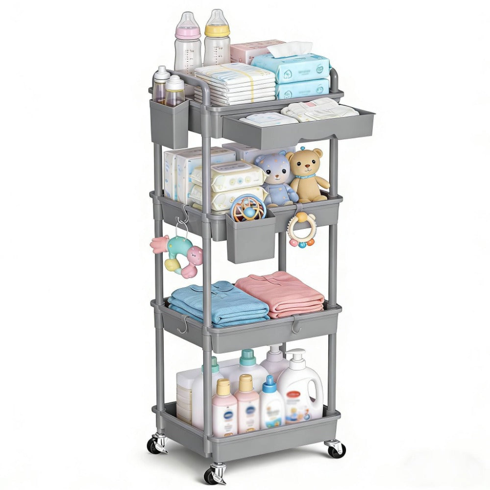 Nursery Storage Cart - Mobile 3-Tier Organizer