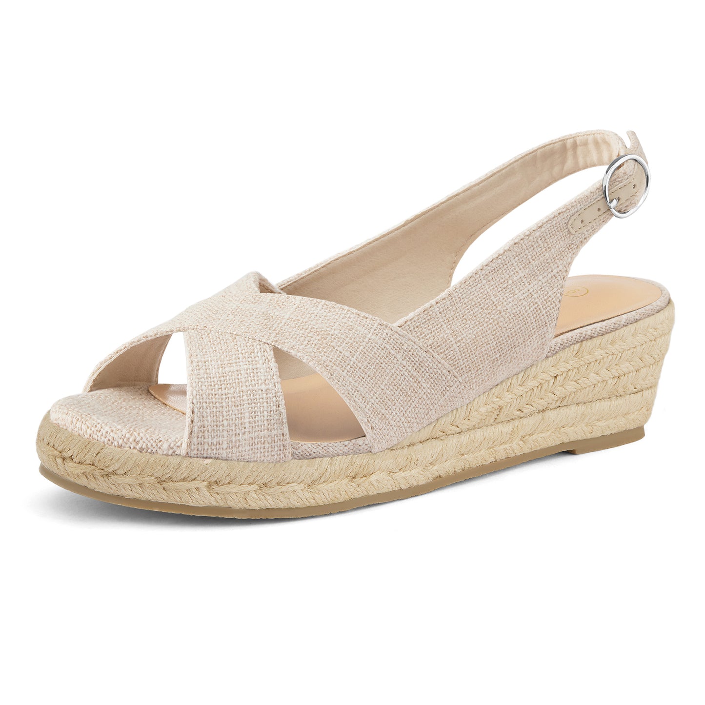 Casual Sandals for Women Featuring a Low Platform Wedge, Criss-Cross Design, Open Toe, And Slingback Ankle Strap, Perfect for Work, Everyday Use, And Running Errands., Women Shoes