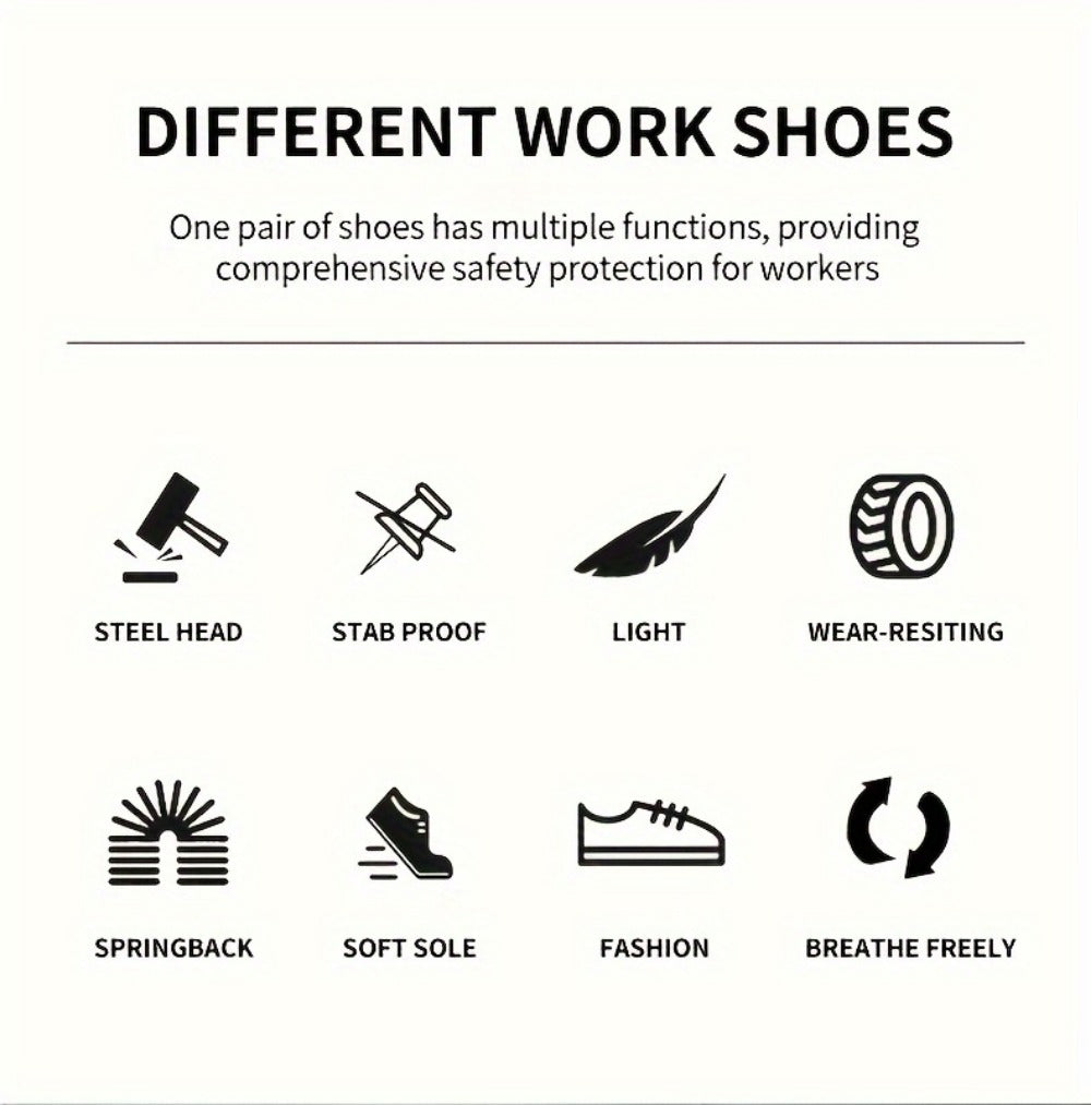 Unisex Work & Safety Shoes - Puncture Resistant & Slip-On 856485