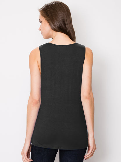 Women's Sleeveless Scoop Neck Loose Fit Tank Top