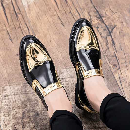 [Business Wedding Party] Men's Luxury Casual Set Wearing Fashionable Oxford Shoes - Comfortable Anti-Slip Business Wedding Party Holiday Formal Le Fu Shoes