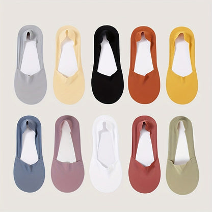 Women's Solid Color Ankle Socks - 10-Pair Pack