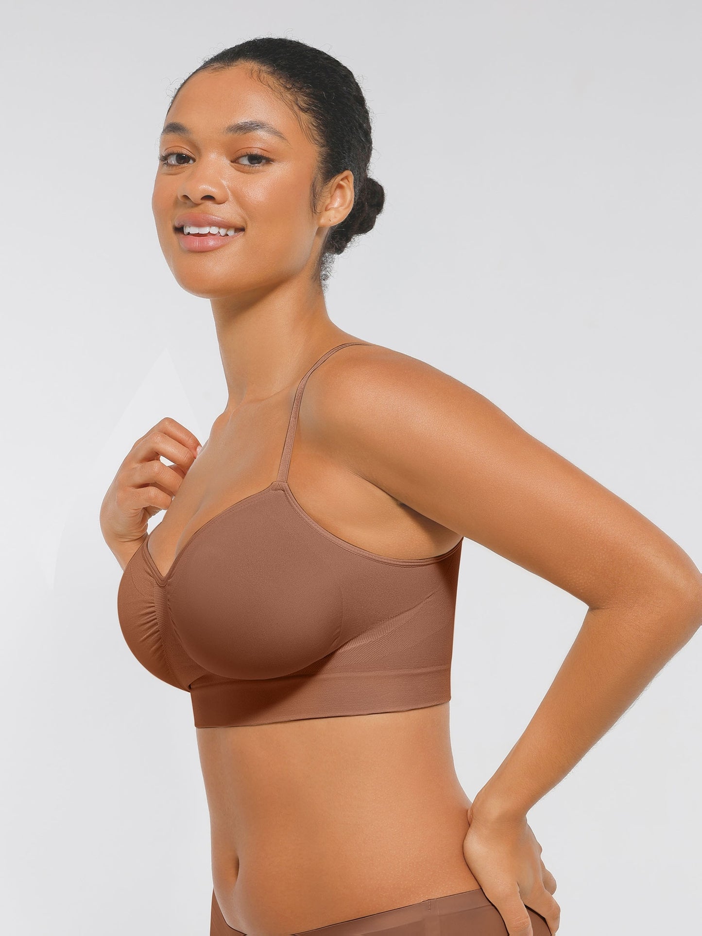 Plus Size Seamless Bra for Women Push-Up Breathable Back Control Bra