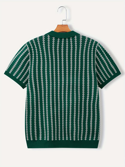 Men's Knitted Polo Top Business Leading Short Sleeve Golf Casual Polo Top