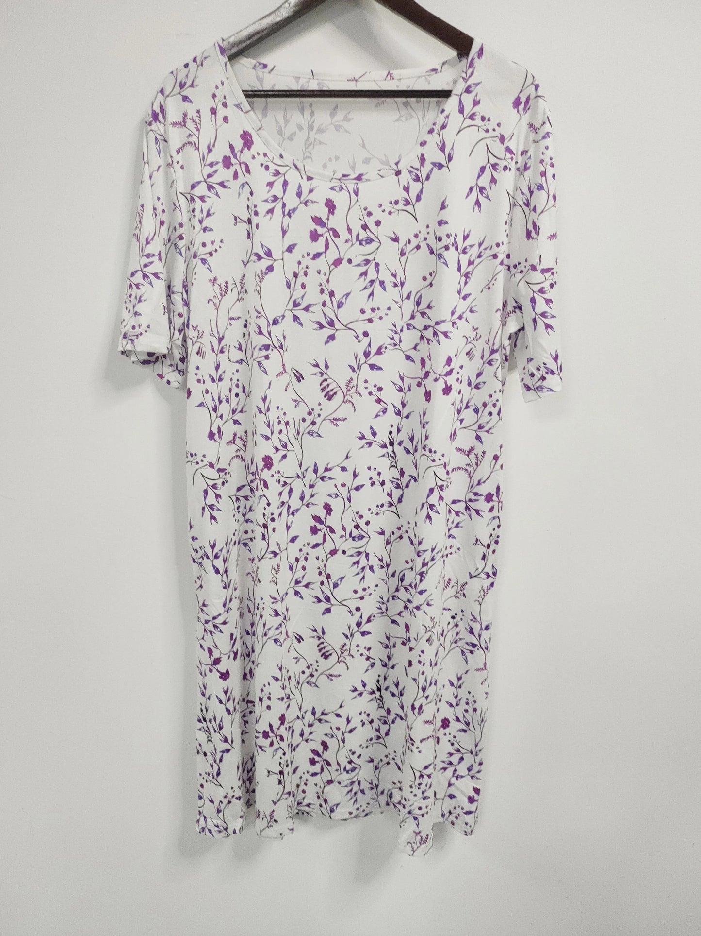 Plus Size, Women's Short Sleeve Round Neck Printed Dress