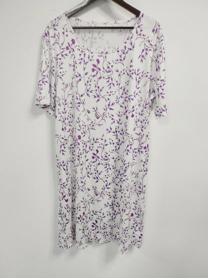 Plus Size, Women's Short Sleeve Round Neck Printed Dress