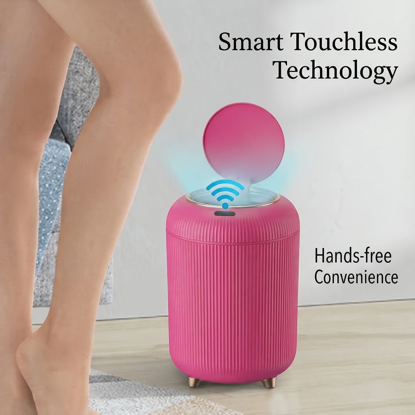 Touchless Smart Trash Can, Highly Sensitive Automatic Lid Opening, Odor-proof Sealing, Durable And Stylish Design, Suitable for Bathroom, Bedroom, Home Office, And Multi-scenario Use