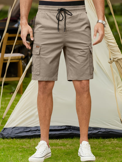 EXARUS Men'S Lightweight Quick-Dry Fishing And Hiking Shorts with Expandable Waist, 2pcs Set for Outdoor Casual Wear