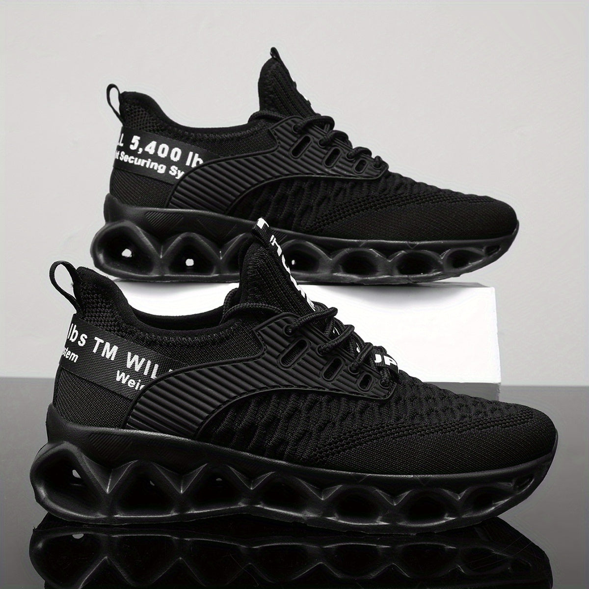 [Breathable Running Sneakers] Men's Stylish Breathable Running Shoes | Lightweight Non-Slip Blade Sole Sneakers for Walking, Tennis & Casual Wear | Shock-Absorbing Sneakers with Fashion Print Upper