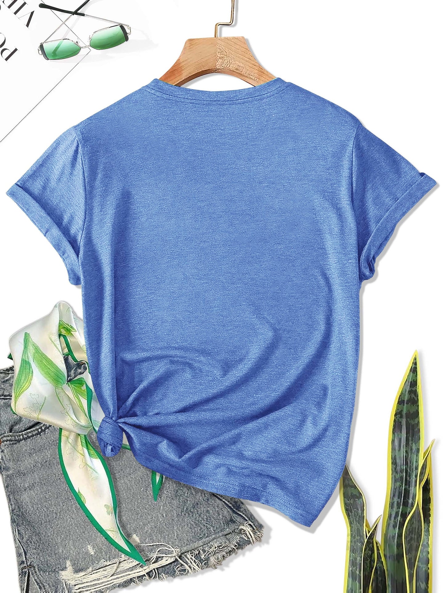 Women'S Summer Retro 70s Printed Crew Neck T-Shirt, Loose Fit, Comfortable Fabric, Daily Casual Top