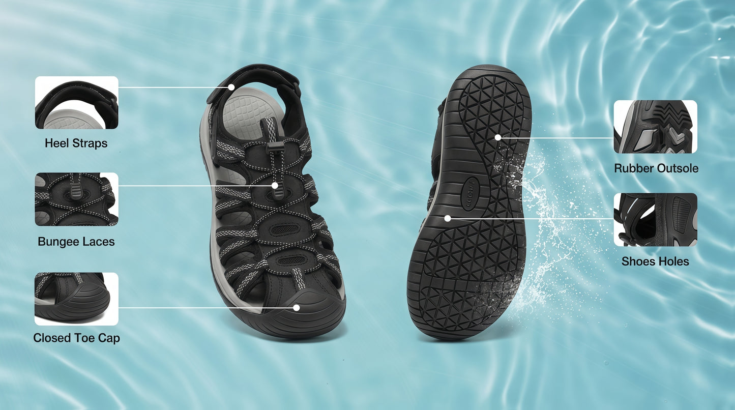 Women's Outdoor Sandals, Designed Specifically for Hiking, Feature Adjustable Straps and Arch Support, Making Them Ideal for Comfortable Walking and Lightweight Athletic Activities. Women's Shoes, Women Shoes