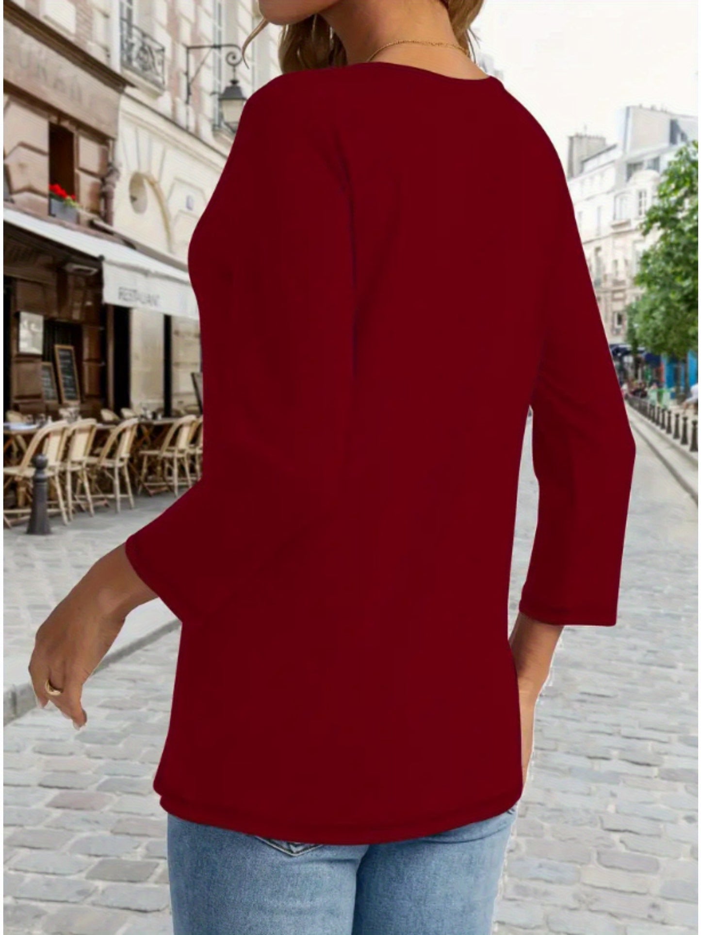 Faith Name Printed T-Shirt - Soft Stretch Long Sleeve Top Suitable for Spring Summer Fall, Casual Casual Attire with Asymmetric Faith Name Print, Machine Washable Blouse (No)