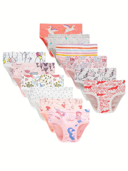 Girls' Briefs - 12-Pack Ocean Animal Print