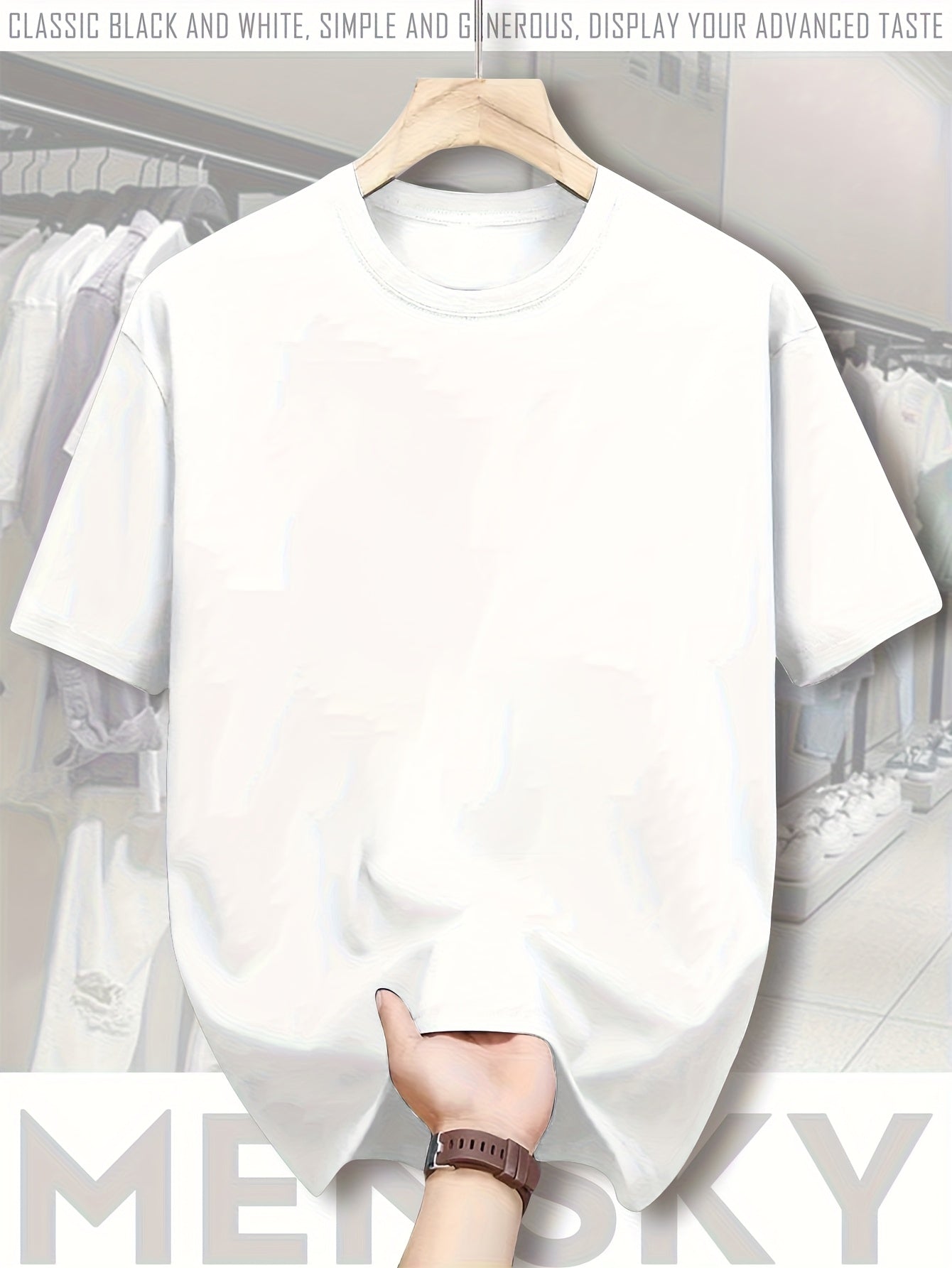 Men'S Casual T-Shirt | "Half Hat Half Day Prayer I Don't Play I Don't" Print Short Sleeve Round Neck Top, White with Bold Brown Letters, Four Seasons Comfortable, Machine Washable, Urban Style, Durable Material, Youth Style
