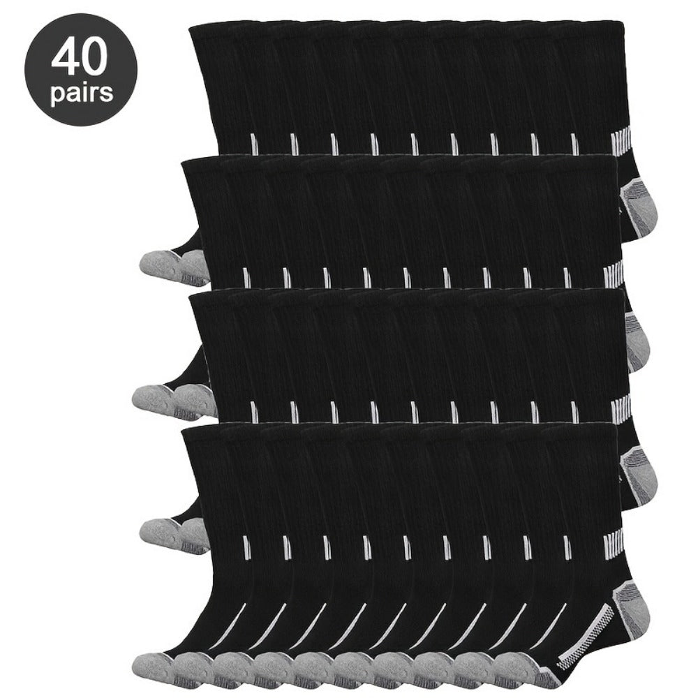 Men's Colorblock Crew Socks - 40-Pair Pack