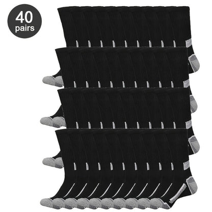 Men's Colorblock Crew Socks - 40-Pair Pack