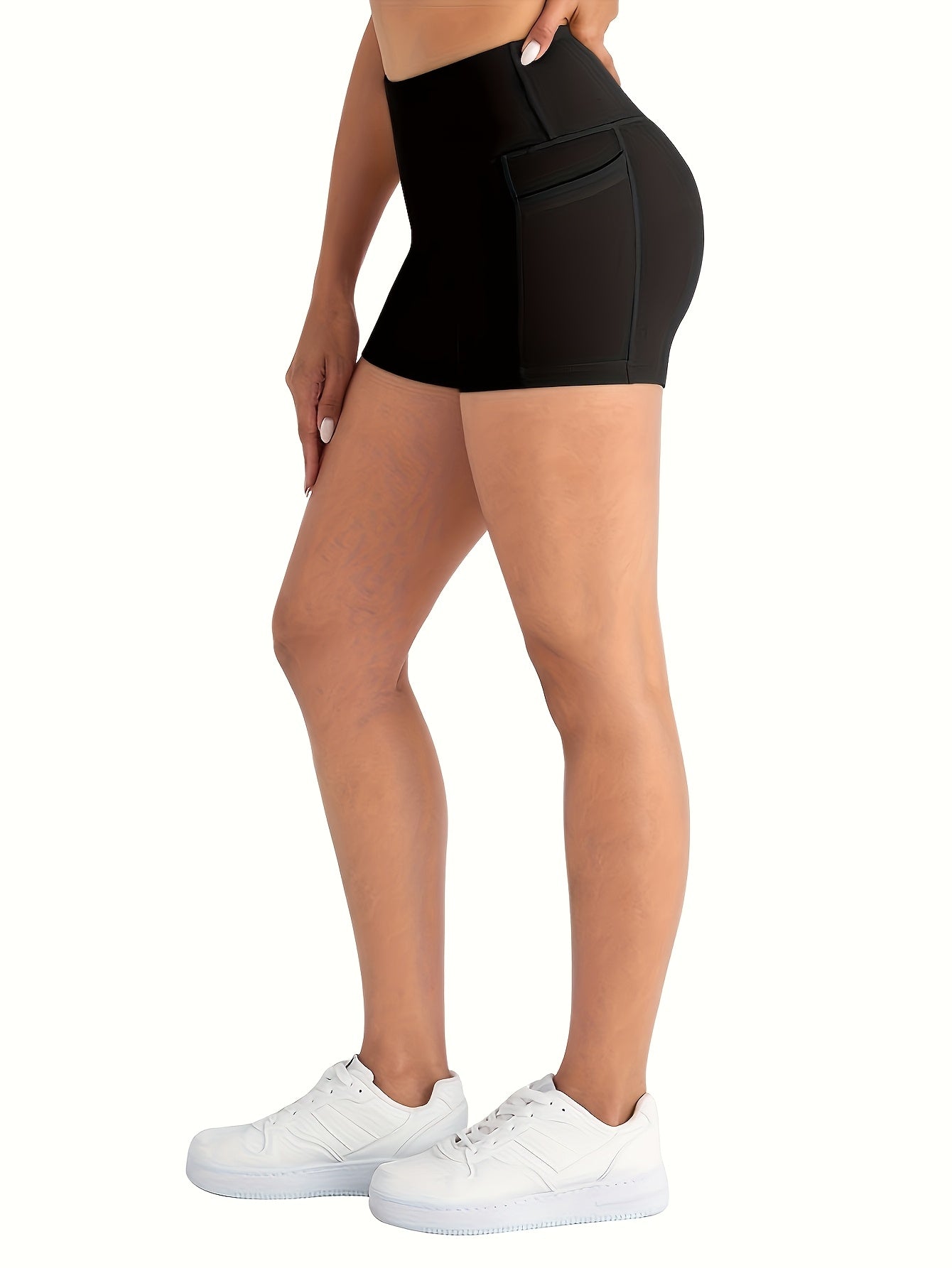 3pcs Women'S Biker Shorts with Pockets, High Waisted Tummy Control Workout Yoga Running Gym Tennis Shorts, Thanksgiving Day Christmas Costumes