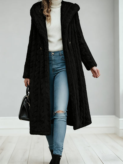Elegant Women's Long Cardigan - Stylish Outer-Style Bathrobe, Machine Washable, All-Season Sweater, Daily Button-Up Mid-Length Coat, Structured Design, Suitable for All Seasons, Women's Lightweight and Breathable Spring/Autumn Bathrobe