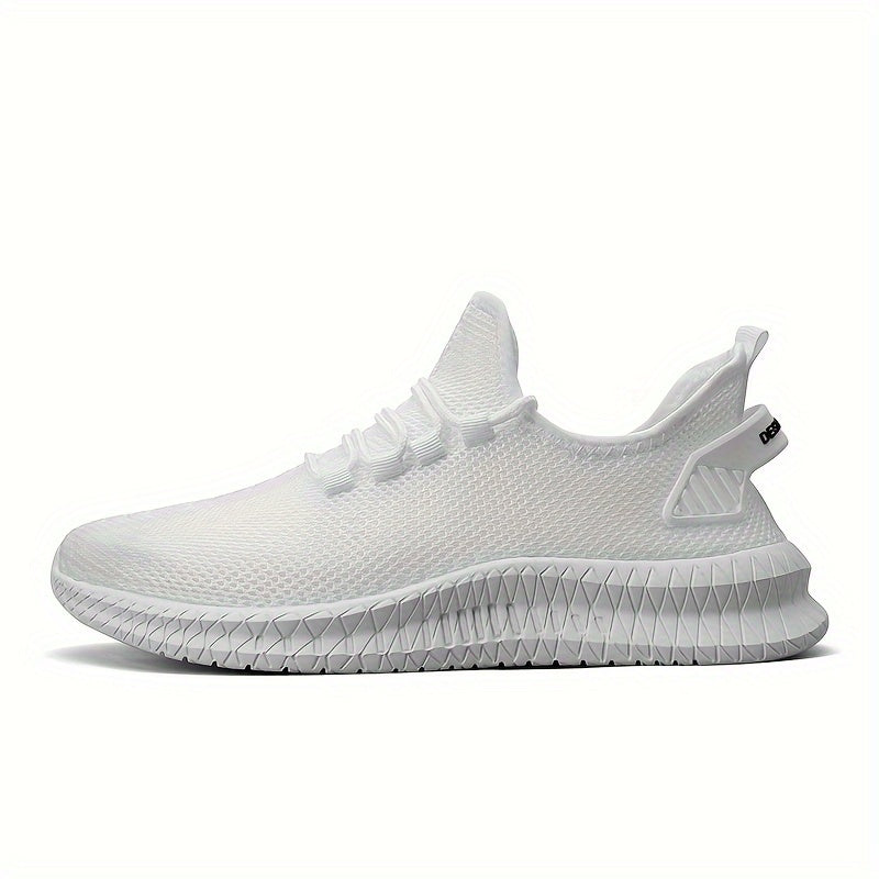 Men's Lightweight Low Top Sports Shoes - Solid Color, Rubber Sole, Fabric Upper & Insole | Breathable & Comfortable | Versatile Casual Design