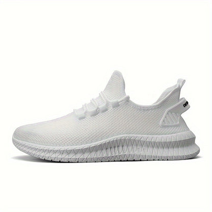 Men's Lightweight Low Top Sports Shoes - Solid Color, Rubber Sole, Fabric Upper & Insole | Breathable & Comfortable | Versatile Casual Design