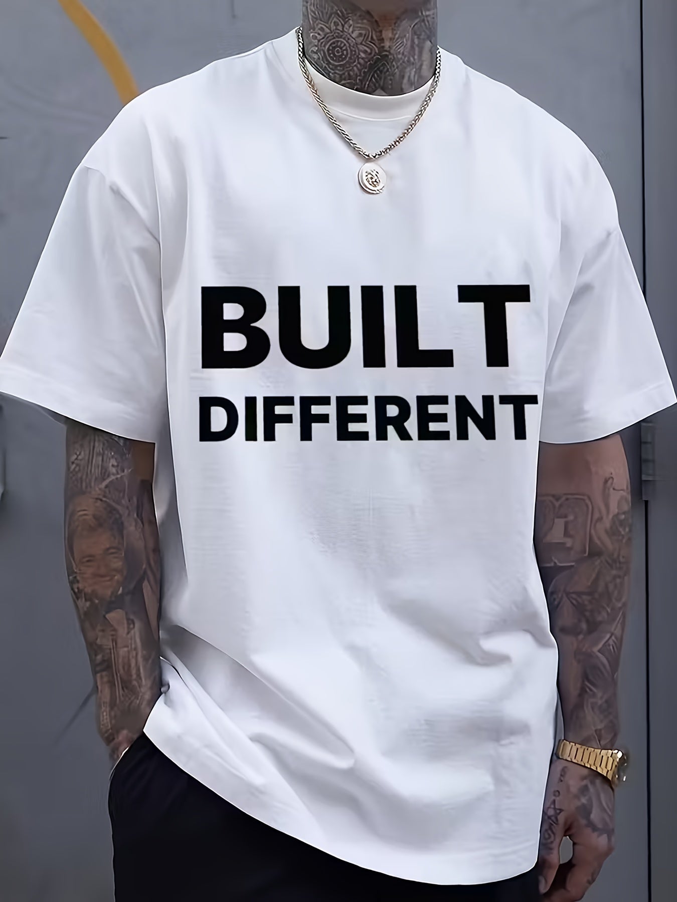 Men'S Loose T-Shirt | Unique Casual Wear, Soft and Breathable, Casual Sports Shirt, All Sizes Available, Urban Fashion, Crew Neck, Geometric-pattern, Short Sleeve, Slight Stretch Fabric, Royal Blue