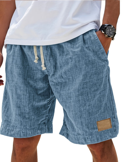Men'S Summer Casual Knee Length Shorts, Lightweight Breathable Drawstring Shorts for Daily Wear And Beach