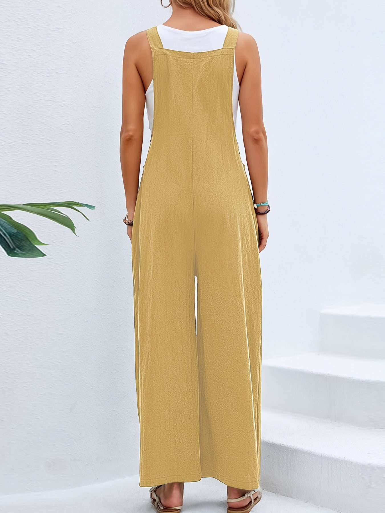 Scacto 2025 Summer Comfortable Women's Casual Loose Clothing Jumpsuit Y2k Fashion Overalls Square Collar Sleeveless