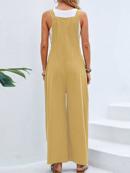 Scacto 2025 Summer Comfortable Women's Casual Loose Clothing Jumpsuit Y2k Fashion Overalls Square Collar Sleeveless