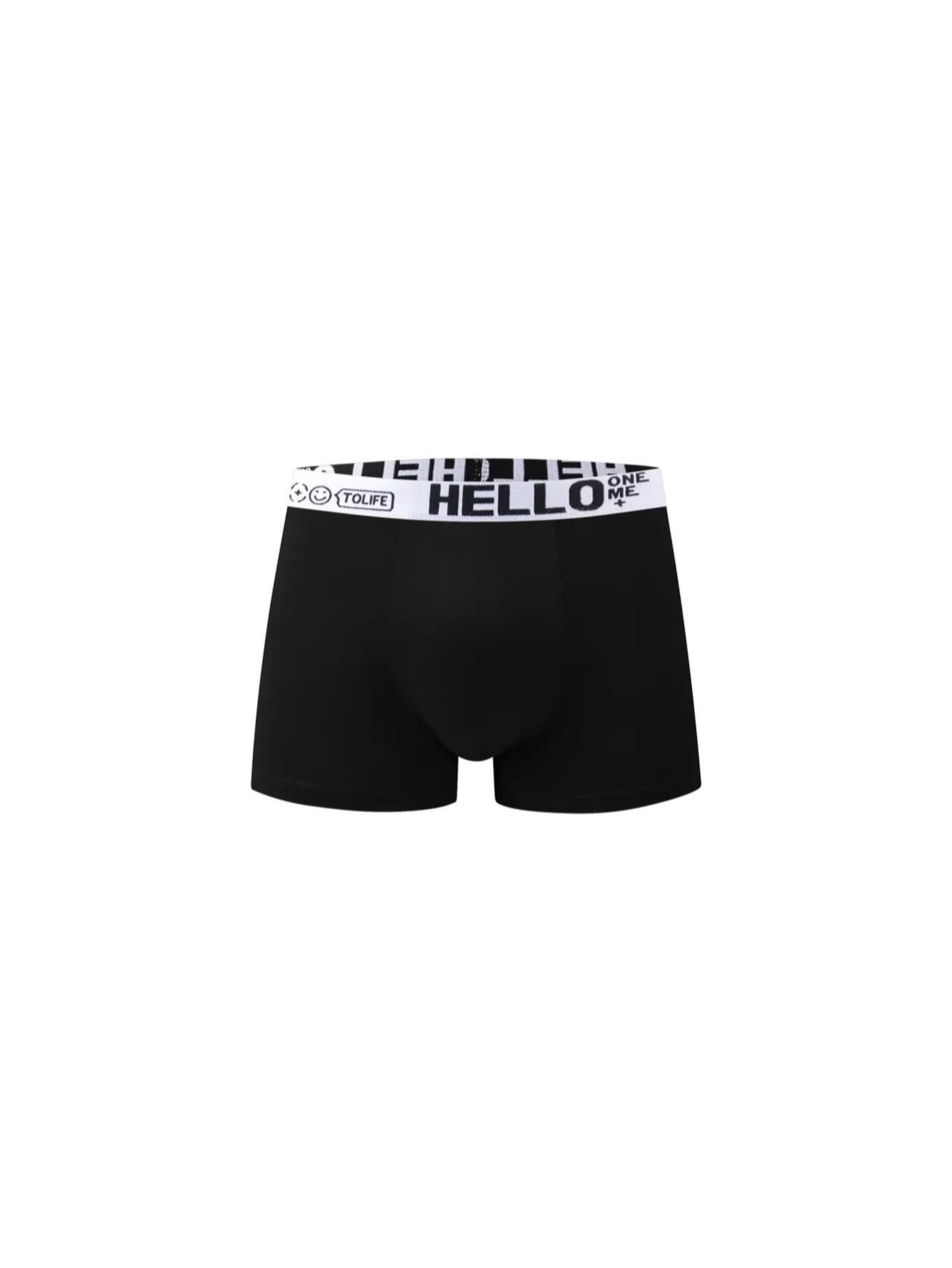 10pcs Men's Boxer Briefs with 'Hello' Print - Soft and Stretchy Knit Underwear, Breathable Quick-dry Fabric, Medium Elasticity, Suitable for Daily Wear and Sports, Machine Washable - Casual Fashion Design, Everyday Comfort, Unique Waistband, Comfor