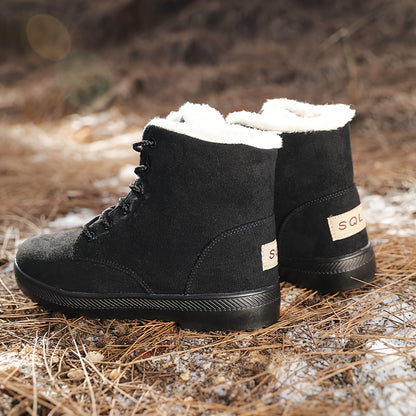 HDOXSE Winter Plush Snow Boots for Women 2025 New Casual Thick Sole Shoes Sports Thickened Warm Shoes