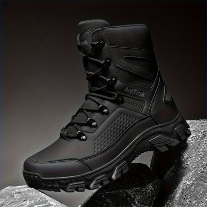 [Tactical Boots] Men's High-Top Tactical Boots - Heavy-Duty All-Terrain Outdoor Footwear With Slip-Resistant Rubber Soles, Ideal For All-Weather Hiking, Hunting, Climbing, And Mountaineering - Durable And Comfortable For Extended Wear