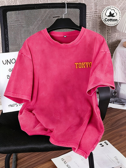Spring And Summer Racing Pattern Men'S T-Shirt Top, Micro Elastic Fit, Washed with Water to Make Old, Breathable Black Round Neck Short Sleeved T-Shirt, Daily Casual Street T-Shirt Top