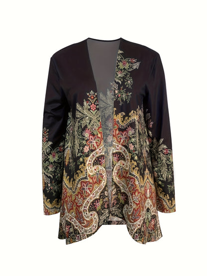 Spring And Autumn New Women Tops Printed Cardigan Casual Long-sleeved Thin Coat - Floral Print, Lightweight & Breathable - For Women - Perfect for Spring & Autumn - Ideal Gift for Fashionable Women