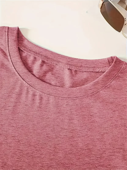 [Casual Loose Top] Cross-Border European and American Women's Fashion Round Neck Long Sleeve Casual Loose Top Base T-Shirt