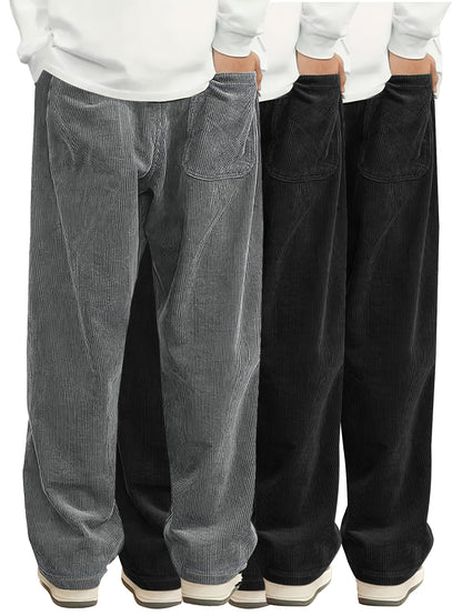 Men's Black+Black+Brown Pants - product view 43