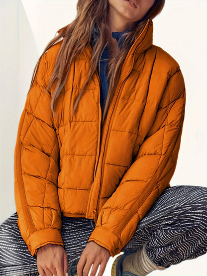 Buoniyk Women's Oversized Splice Quilted Lightweight Puffer Jacket Casual Padded Coat