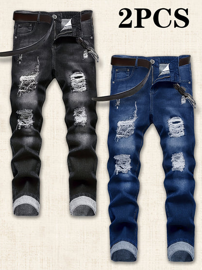 Men'S Slim Fit Ripped Jeans - Trendy Distressed Style - (Limited Sizes!)